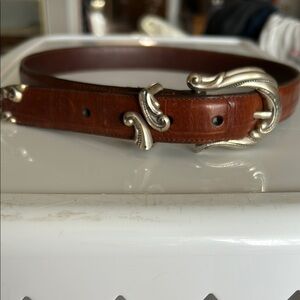Brighton Brown Leather Belt with Silver Buckle
